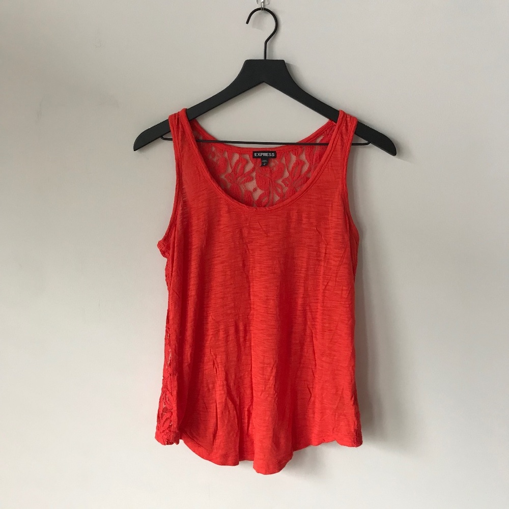 Express Lace Tank Top | Orange | S